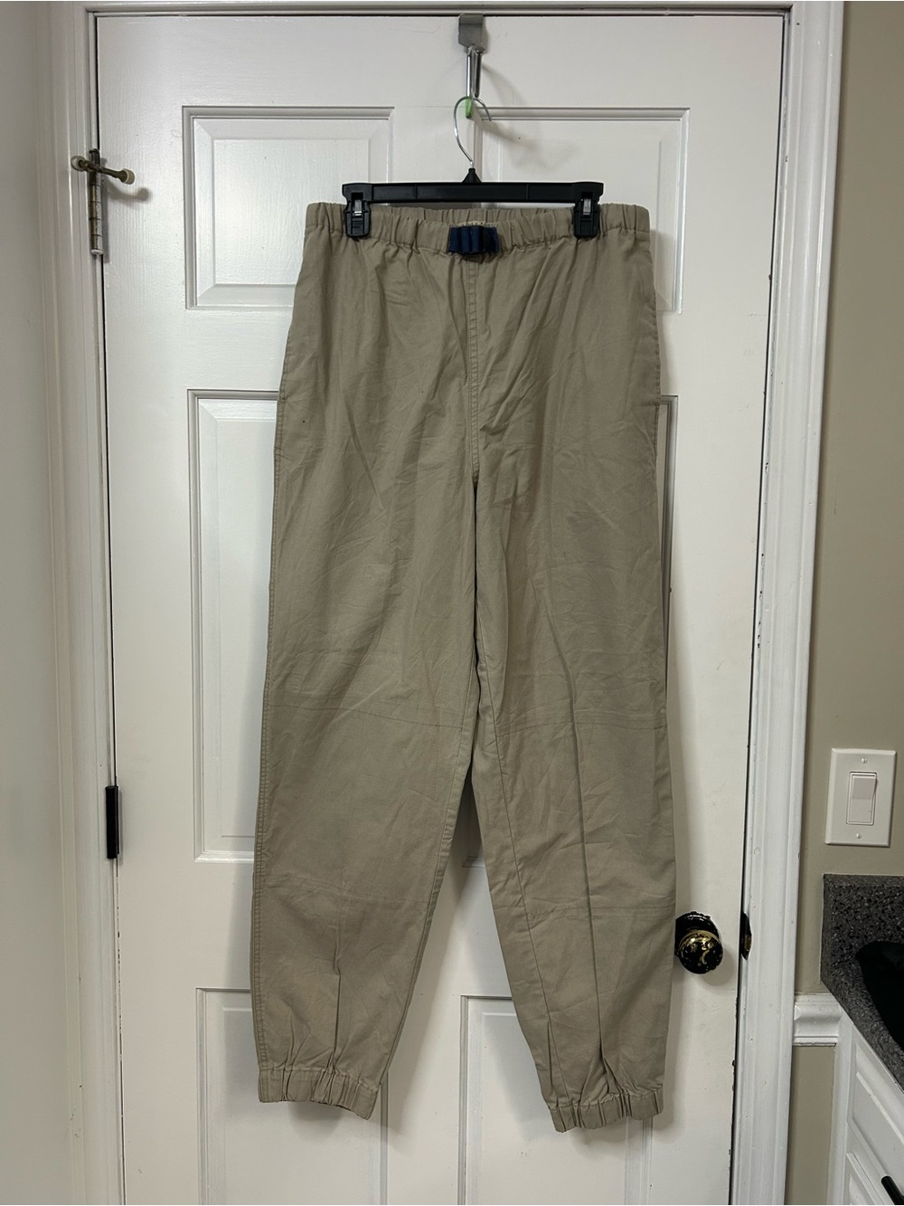 Smith & Hawken Men's Khaki Elastic-Waist Jogger Pants